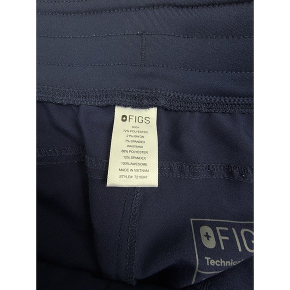 FIGS Technical Collection Scrub Pants Women's L Tall Navy Blue Drawstring - Picture 4 of 7